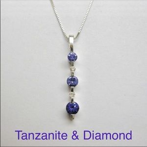 14K Tanzanite Diamond Necklace